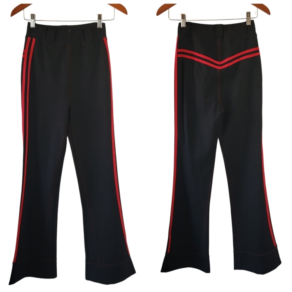 I. AM. GIA Astrid Track Pant XS Black Red Stripe Wide Leg Athleisure Y2K Retro